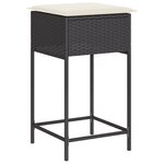 vidaXL Tabourets de bar jardin coussins lot de 2 noir résine tressée