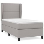 vidaXL Sommier à lattes de lit avec matelas Gris clair 90x200 cm Tissu