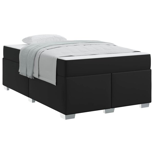 vidaXL Cadre de lit avec matelas Noir 120 x 190 cm tissu