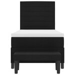 vidaXL Lit à Sommier avec Matelas & Banc Noir 80x200 cm Tissu