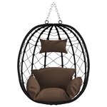 vidaXL Chaise œuf suspendue couleur café en rotin poly sans support