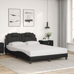 vidaXL Cadre de lit Viana avec LED sans matelas noir 140x200 cm