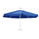 vidaXL Tissu de remplacement pour parasol d'extérieur Bleu azuré 600cm