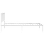 vidaXL Cadre de lit métal avec tête de lit blanc 90x200 cm