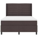 Lit à ressortsvidaXL avec matelas et LED Marron foncé 140x190 cm Tissu