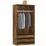 vidaXL Garde-robe Chêne fumé 100x50x200 cm Bois d'ingénierie