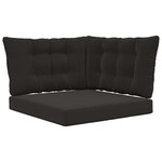 vidaXL Coussin de canapé d'extérieur 3 Pièces Noir Polyester