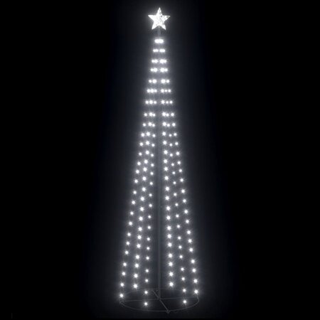vidaXL Arbre de Noël cône 136 LED blanc froid décoration 70x240 cm