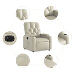 vidaXL Fauteuil inclinable électrique Crème Similicuir