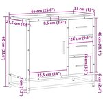 vidaXL Armoire de lavabo de salle de bain sonoma gris 65x33x60 cm