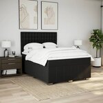 vidaXL Sommier à lattes de lit avec matelas Noir 160x200 cm Tissu