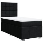 vidaXL Sommier à lattes de lit et matelas Noir 80x200 cm Tissu