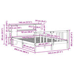 vidaXL Lit bibliothèque sans matelas blanc 140x200 cm bois pin massif