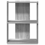 vidaXL Bibliothèque 3 niveaux sonoma gris 60x30x80cm bois d'ingénierie