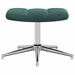 vidaXL Chaise de relaxation avec tabouret Vert foncé Velours