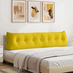 vidaXL Coussin de Dos Jaune 200 x 24 x 50 cm Velours