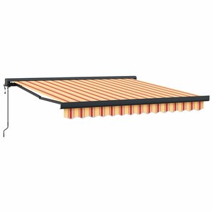 vidaXL Auvent Rétractable jaune et orange 350 x 250 cm Tissu et Métal