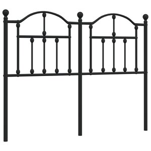 vidaXL Tête de lit de remplacement métal noir 120 cm
