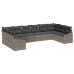 vidaXL Ensemble de salle à manger pour jardin avec coussin 10 Pièces Gris