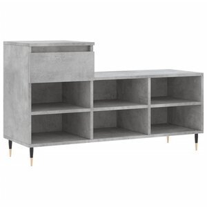 vidaXL Armoire à chaussures Gris béton 102x36x60 cm Bois d'ingénierie
