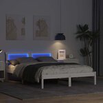 vidaXL Cadre de lit avec tête de lit Blanc 135 x 190 cm Pin massif