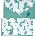 PAPERTREE TAMARA Lot de 5 Enveloppes cadeau 19x10cm Paon/Argt