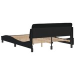 vidaXL Cadre de lit sans matelas noir 140x190 cm tissu