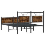 vidaXL Cadre de lit sans matelas chêne fumé 120x200 cm bois ingénierie