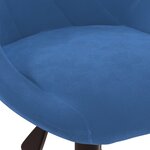 vidaXL Chaise pivotante de salle à manger Bleu Velours