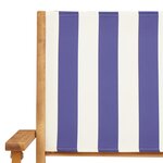 vidaXL Chaises de jardin lot de 2 bleu/blanc bois acacia massif tissu