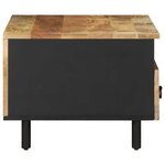 vidaXL Table basse noir 80x54x40 cm bois massif de manguier brut