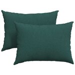 vidaXL Coussins de canapé 2 Pièces Vert foncé 70 x 50 cm tissu