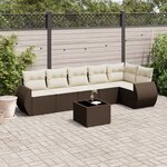 vidaXL Salon de jardin avec coussins 7 Pièces marron résine tressée
