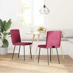 vidaXL Chaises à manger lot de 2 Rouge bordeaux Velours