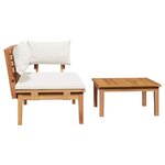 vidaXL Banc de jardin 2 Pièces Marron Teck massif