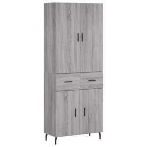 vidaXL Buffet haut Sonoma gris 69 5x34x180 cm Bois d'ingénierie