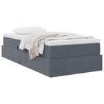 vidaXL Lit avec rangement et matelas Gris foncé 90 x 190 cm Velours