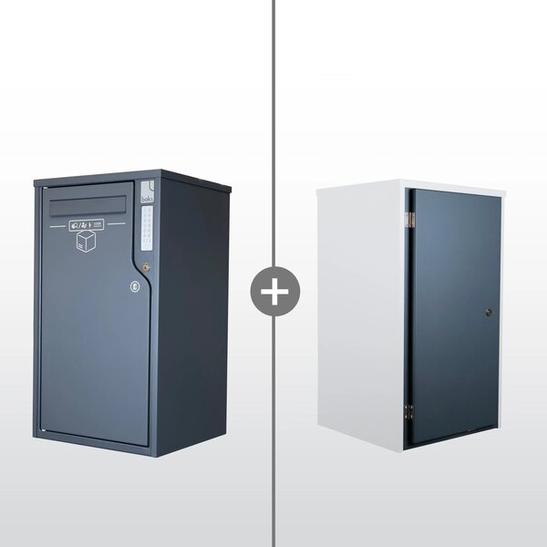 Boîte aux lettres et colis 2-en-1 connectée Boks One + Porte arrière pour encastrement (RAL 7016)