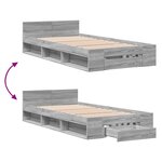 vidaXL Cadre de lit avec tiroir sans matelas sonoma gris 90x190 cm