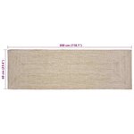 vidaXL Tapis Naturel et blanc 60 x 300 cm Jute
