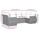 vidaXL Salon de jardin 6 Pièces avec coussins gris clair résine tressée
