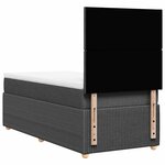 vidaXL Sommier à lattes de lit avec matelas Gris foncé 90x200 cm Tissu