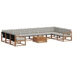 vidaXL Ensemble de canapés d'extérieur 11 Pièces Gris Naturel et Clair
