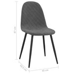 vidaXL Chaises à manger lot de 4 Gris foncé Velours