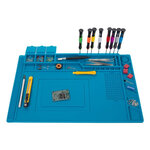 Velleman tapis de soudure en silicone 45x30 cm bleu