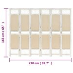 vidaXL Cloison de séparation 6 panneaux Crème 210x165 cm Tissu
