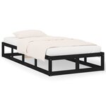 vidaXL Cadre de lit sans matelas noir 90x200 cm bois massif