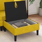 vidaXL Pouf avec Rangement Jaune Velours