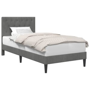 vidaXL Cadre de lit avec tête de lit Gris foncé 80 x 200 cm Velours
