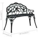 vidaXL Banc de jardin 100 cm Aluminium coulé Noir